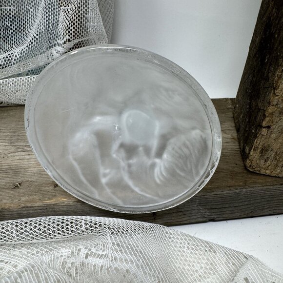 Clear Glass Dolphin Figurine Leaping Over Frosted Waves - Picture 8 of 9